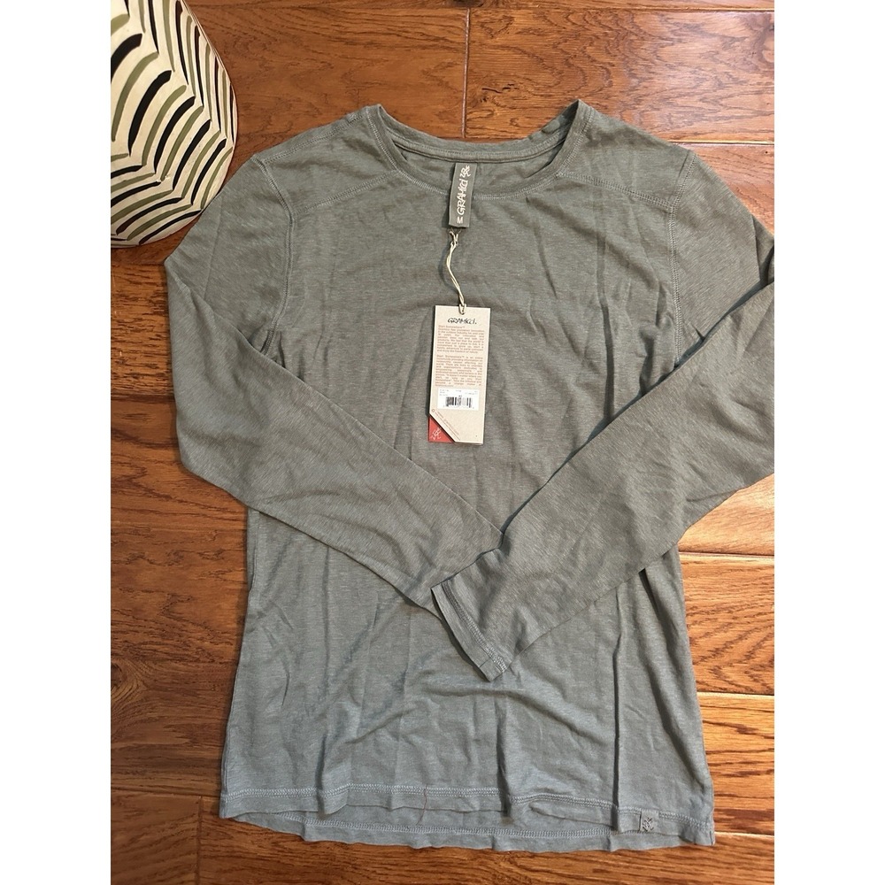 NWT Gramicci Jenni Hemp Organic Cotton Long Sleeve Shirt Thyme Green Medium